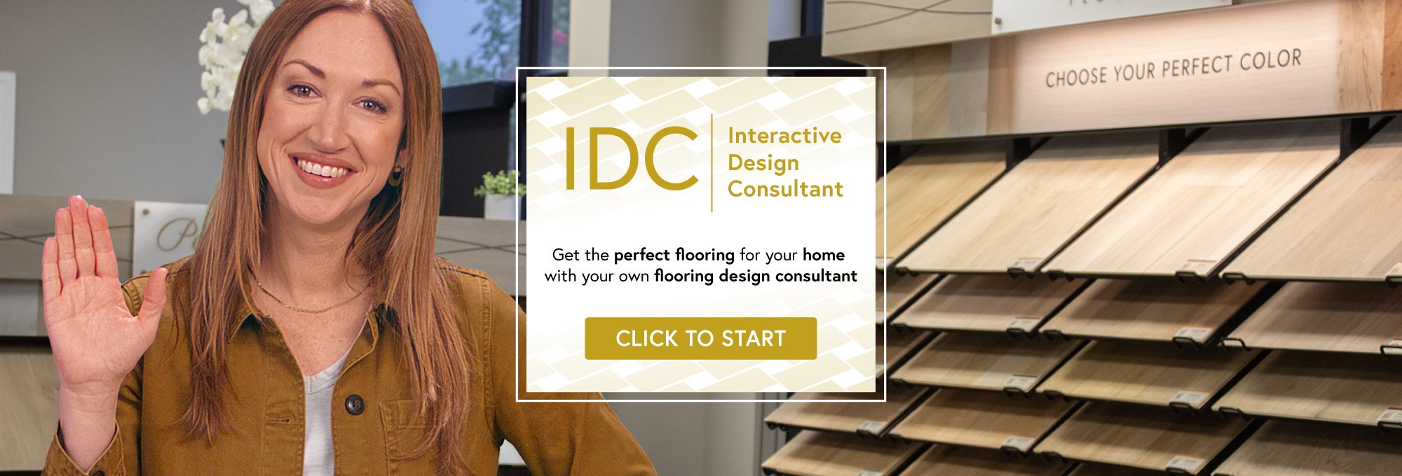 Interactive Design Consultant promotion in a flooring showroom